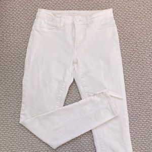 Caslon White Denim Skinny Ankle Tie Jeans (Sz. 24)